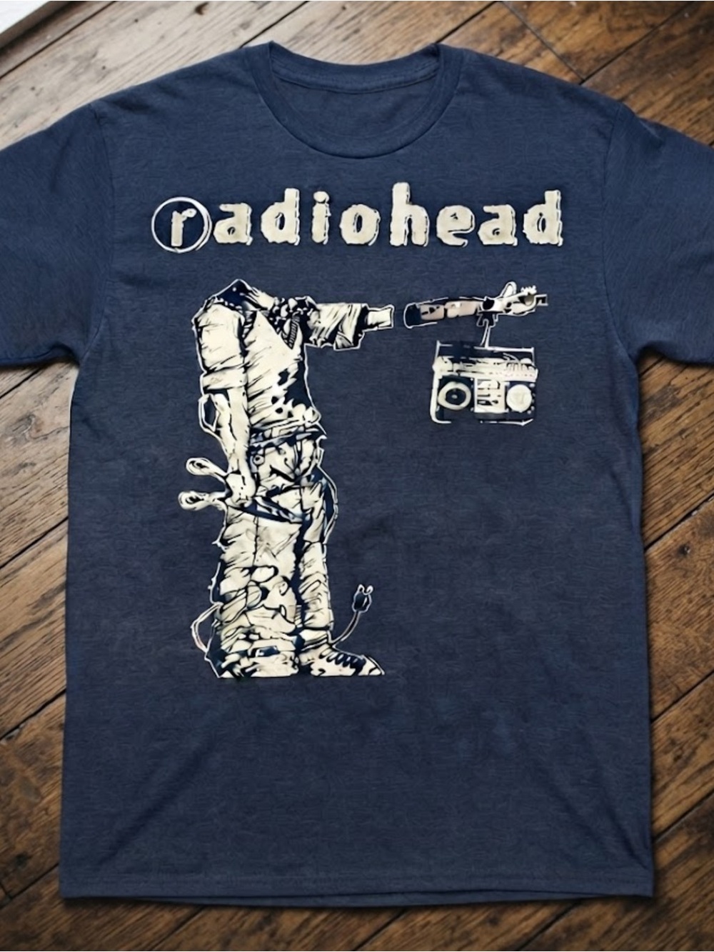 Radiohead Rock Band Graphic Print Navy Blue Gildan T-shirt